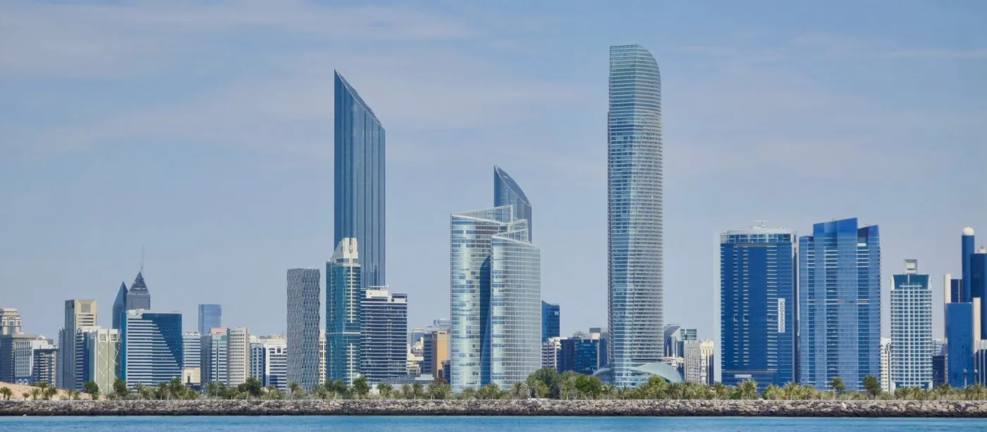 Abu Dhabi towers rising above the waterfront