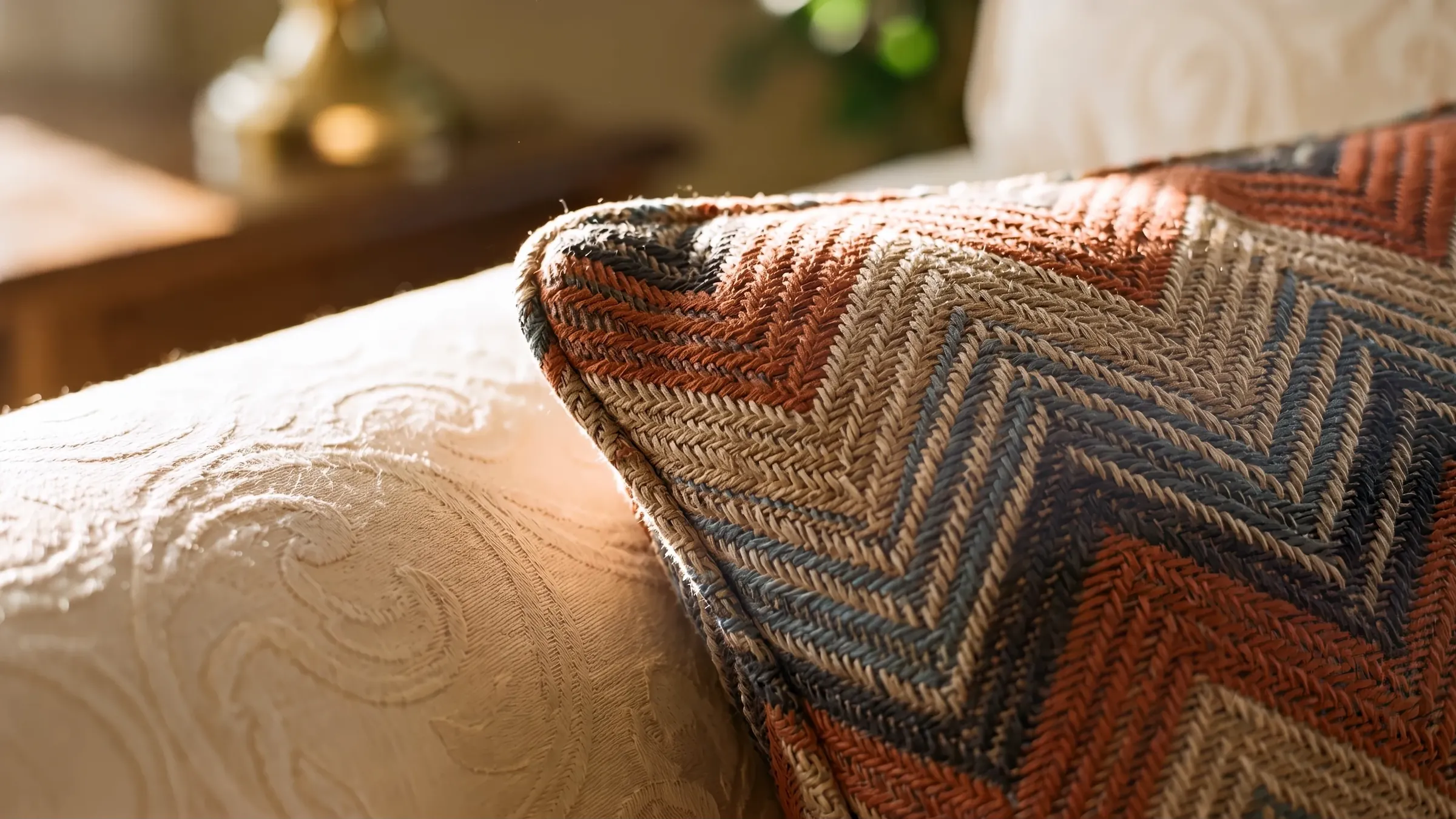 Close-up of Missoni Home fabric detail used in the residences